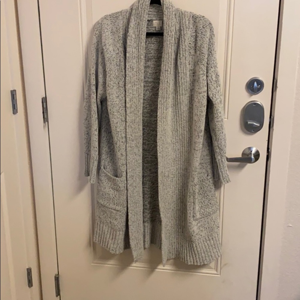 Extra long fuzzy cardigan